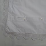 old large pillowcase in thin white monogrammed canvas