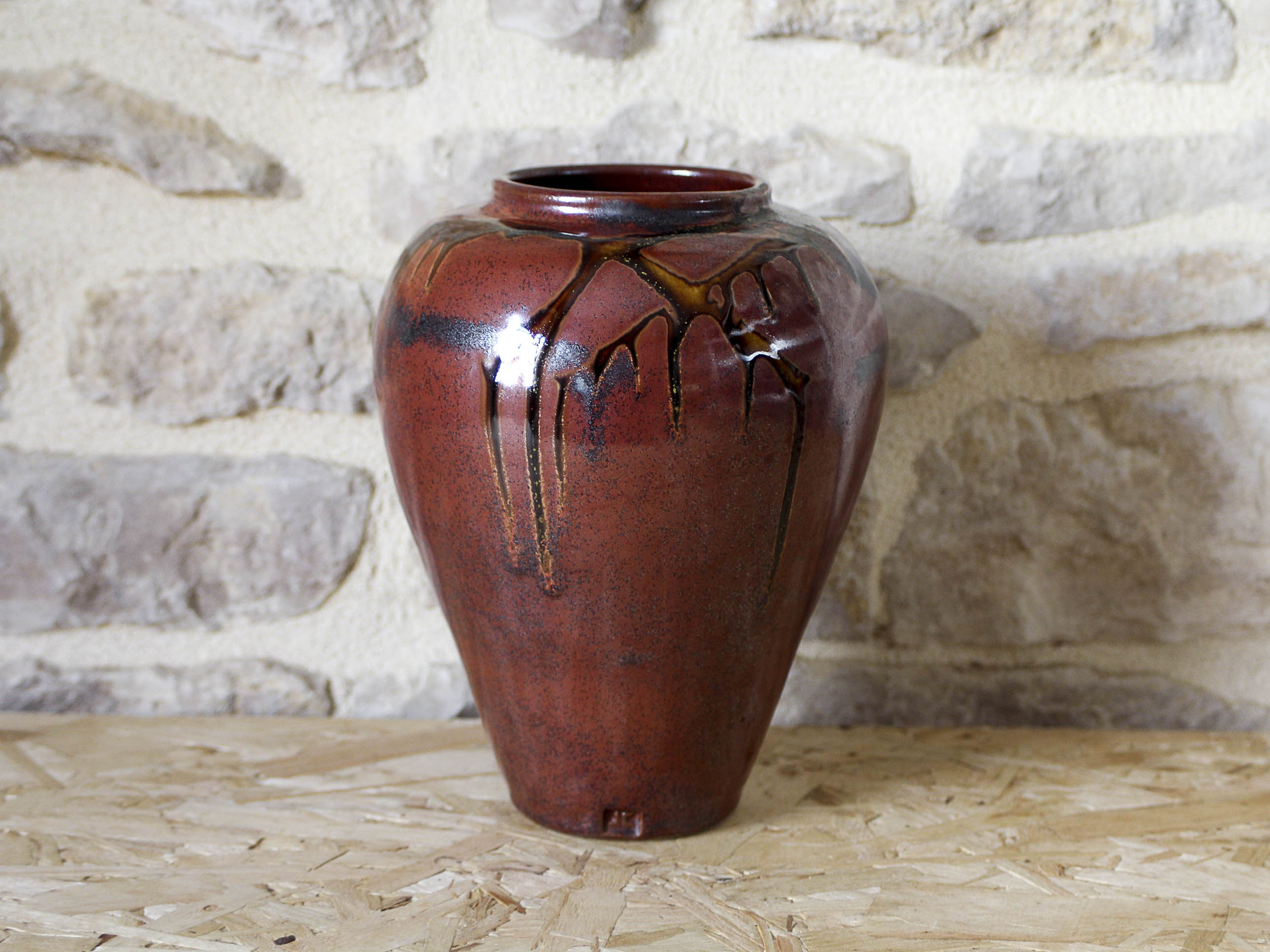 Vase in glazed stoneware by Jean Cacheleux