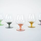 Set of cognac glasses, Italian design, 1970s, production: Italy