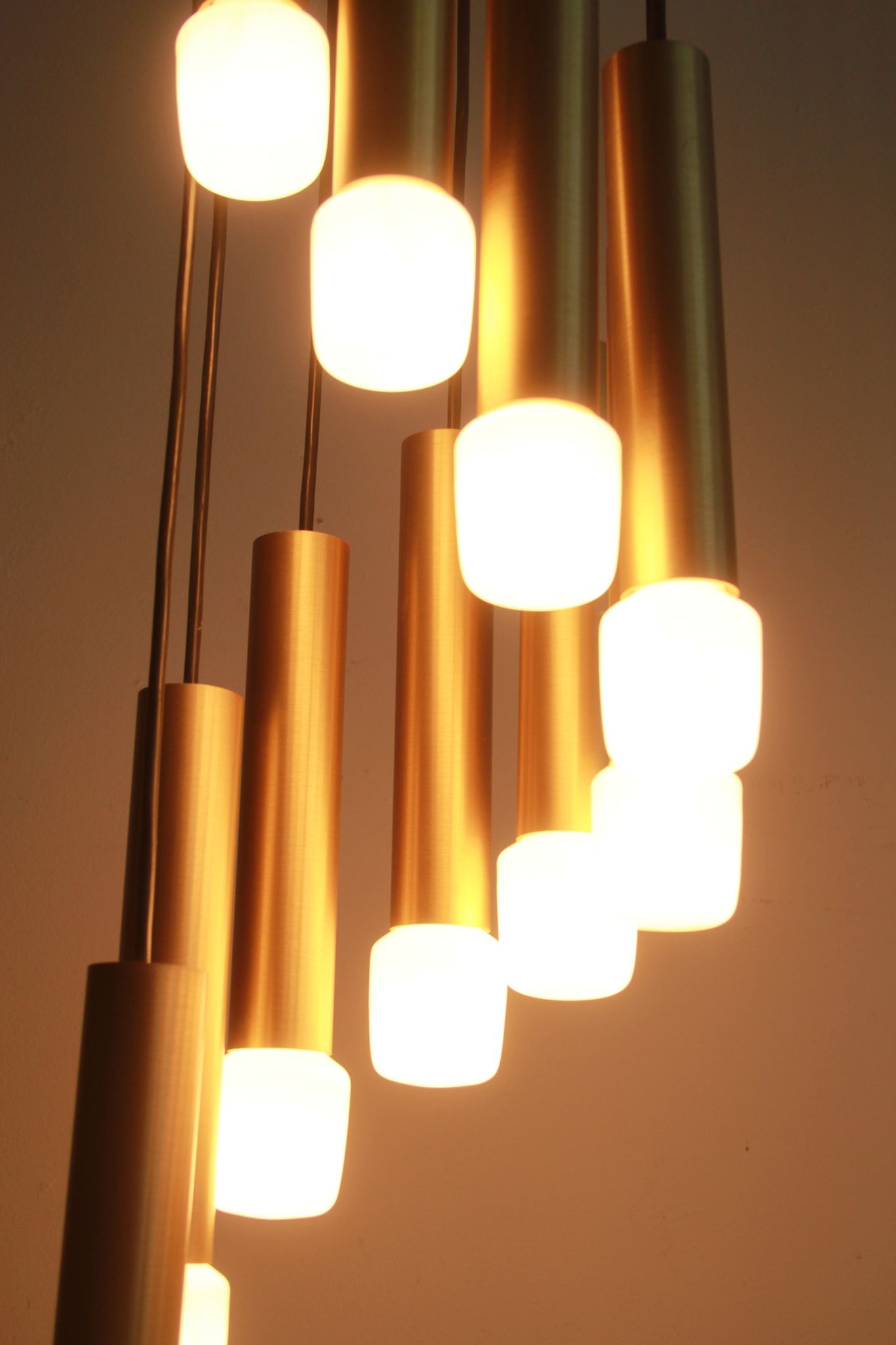 Lampe cascade des années 1970 en laiton