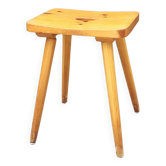 Tabouret bois clair à pieds crayon h51