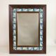 Mirror with wooden frame and painted ceramic tiles