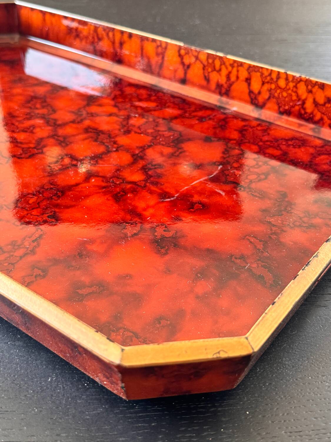 Plateau octogonal Otagiri laqué