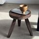 Set of 3 vintage mini bowls on foot, stoneware on pedestal H9 D10.