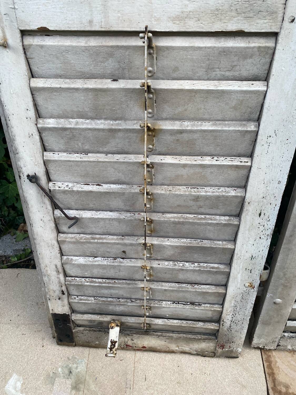 Old wooden shutter blinds