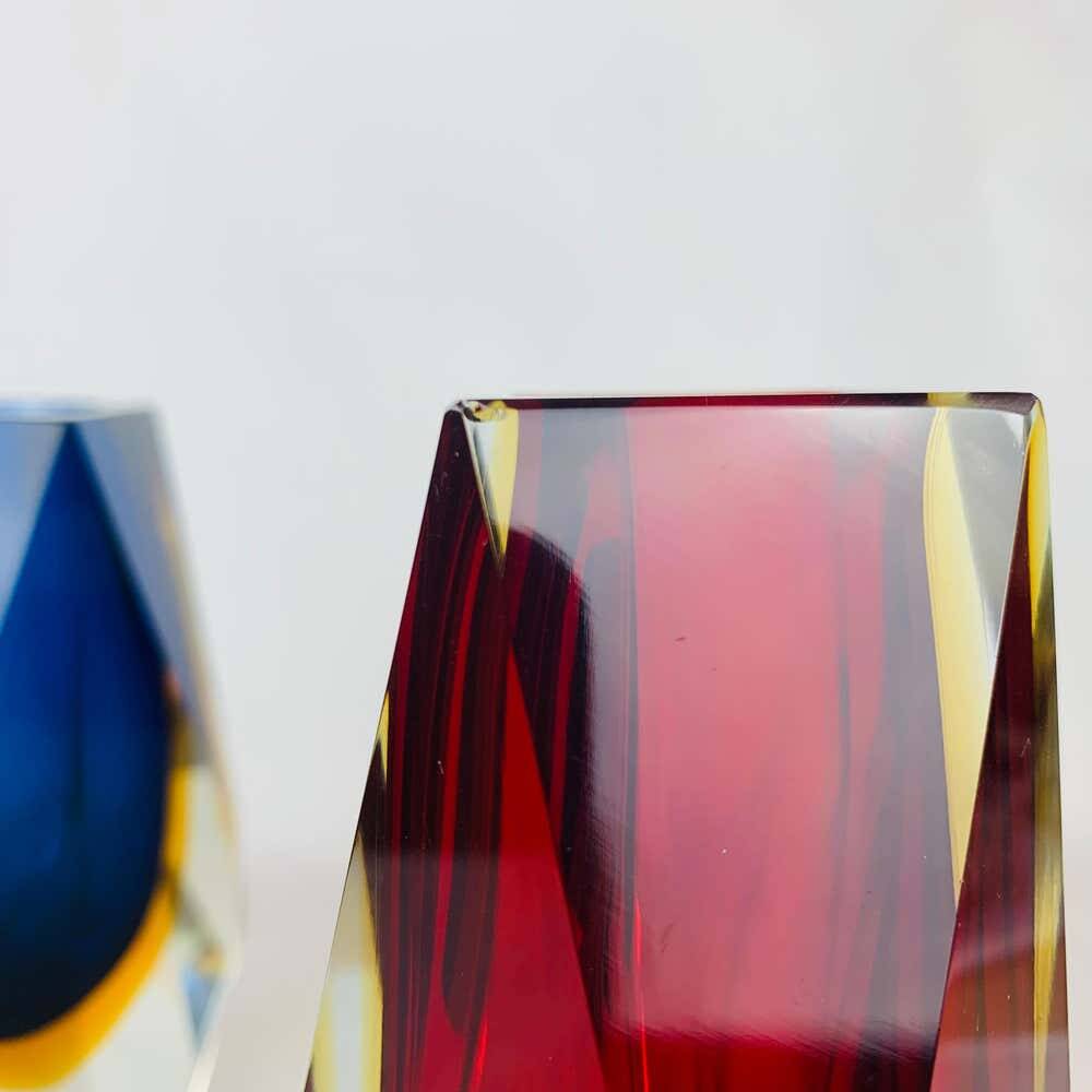 Pair of Sommerso Murano vases by Alessandro Mandruzzato