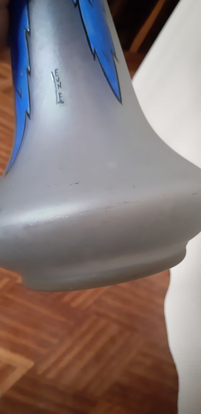 Art Deco enamel vase signed Leune