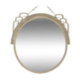Art Deco Mirror With Hand-Forged Iron Frame, Belgium, 1920s
