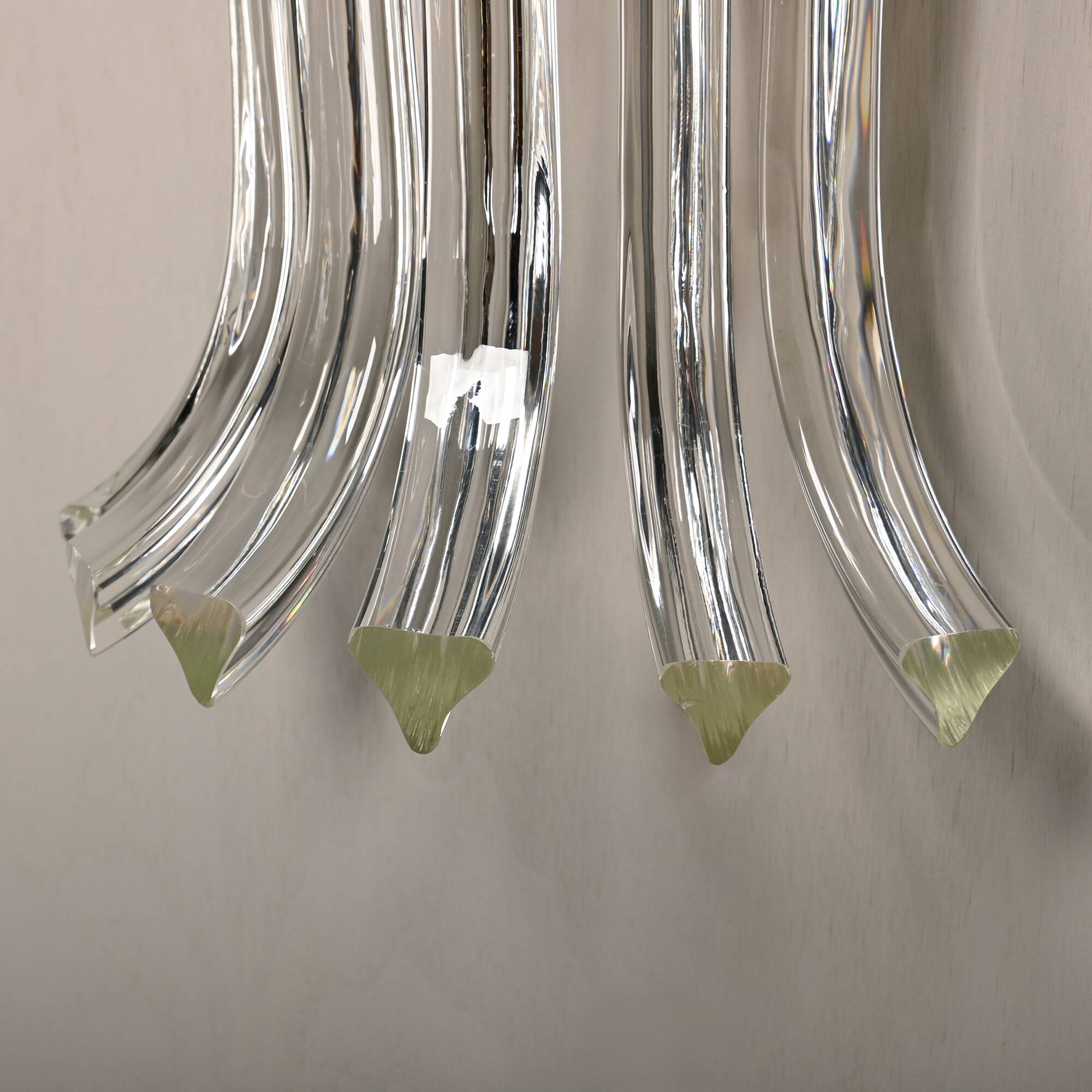 Wall lamps of brass and crystal glass by Novaresi, Italy 1970s