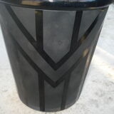 Covered cubist glass pot La Coupole Brasserie Paris 1930 signed Riecke