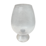 Ancien vase sur pied empoli verre pied orange vintage