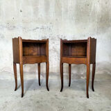 Pair of solid oak bedside tables