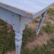 Old patinated blue bistro farmhouse table - 1.2m