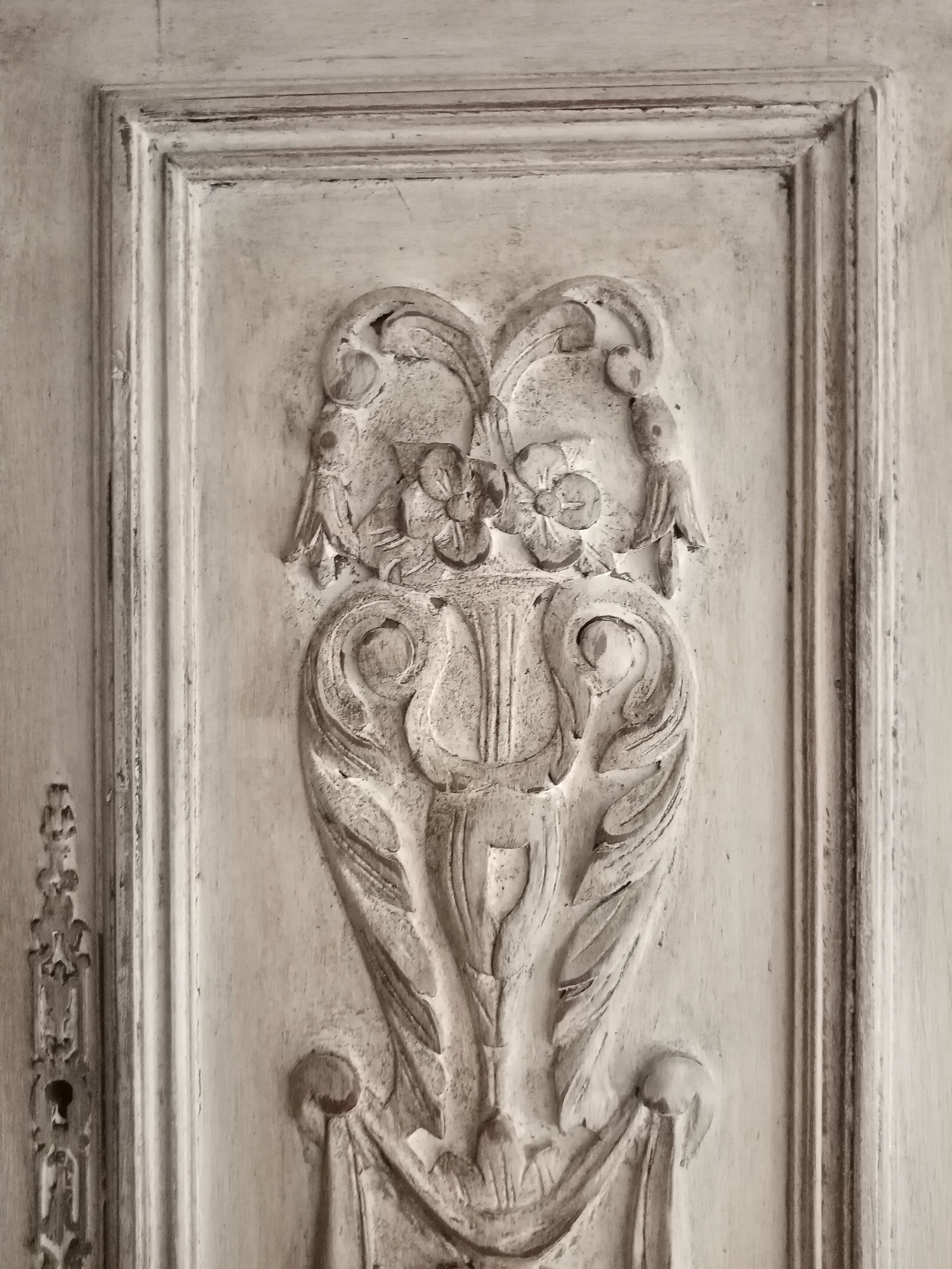 Old patinated door decorative wood room