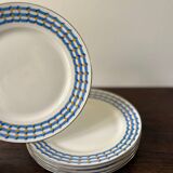 set of 5 geometric Limoges porcelain plates