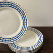 ensemble de 5 assiettes géométriques porcelaine de limoges