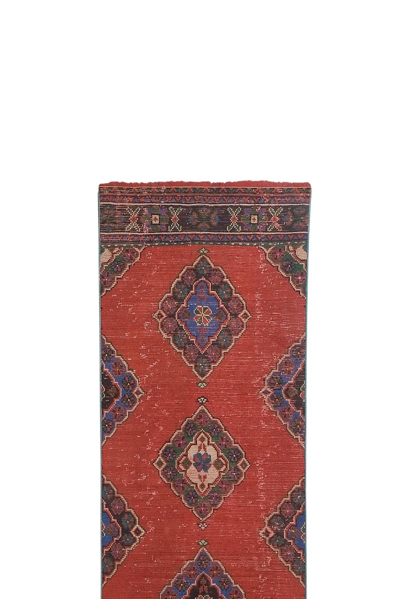 Vintage Turkish hallway rug 91x660 cm