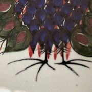 Mid-Century Danish wall plate with Crazy Bird design by Beth Breyen for Royal Copenhagen.