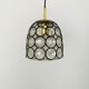Iron ring design glass pendant lamp by Glashütte Limburg