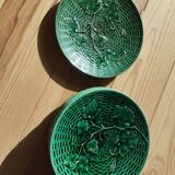 Set of dessert plates Sarreguemines – Art Nouveau earthenware, decoration