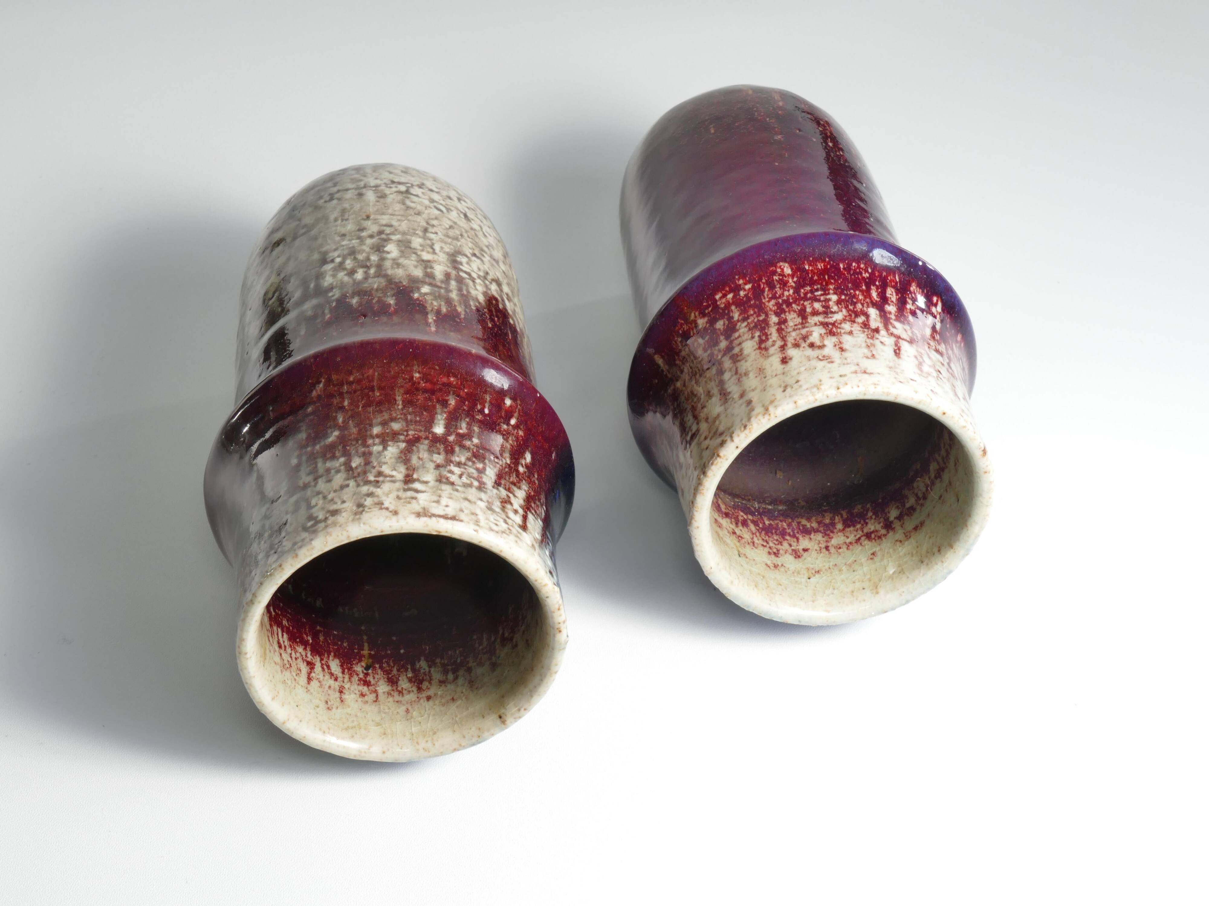 Scandinavian Modern Ceramic Vases, Sylvia Leuchovius, Rörstrand 1976,  Set of 2