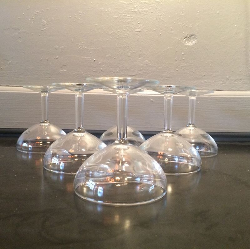6 champagne glasses