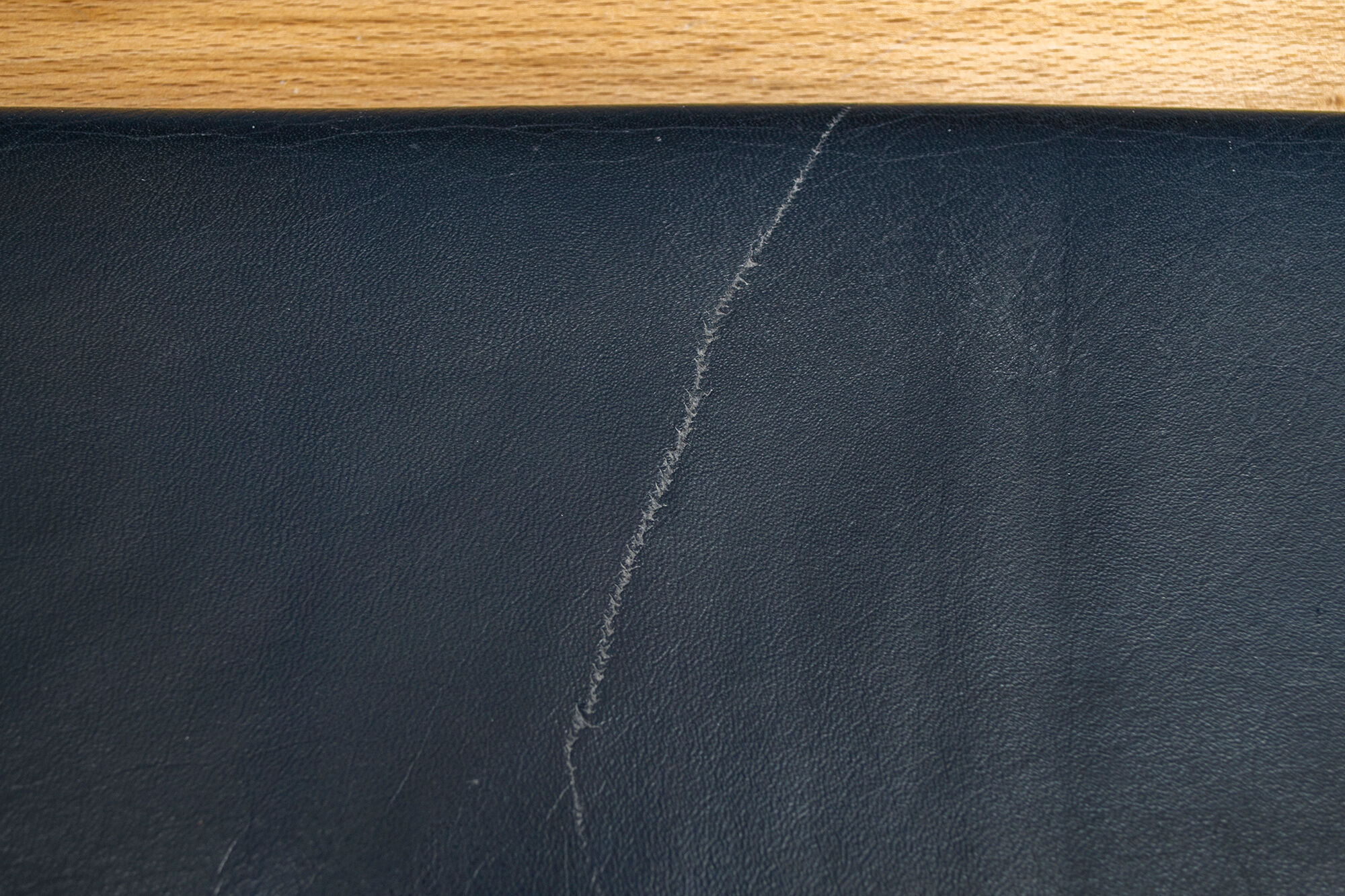 Bench in wood and leather by Salmistraro, Italy, 80s