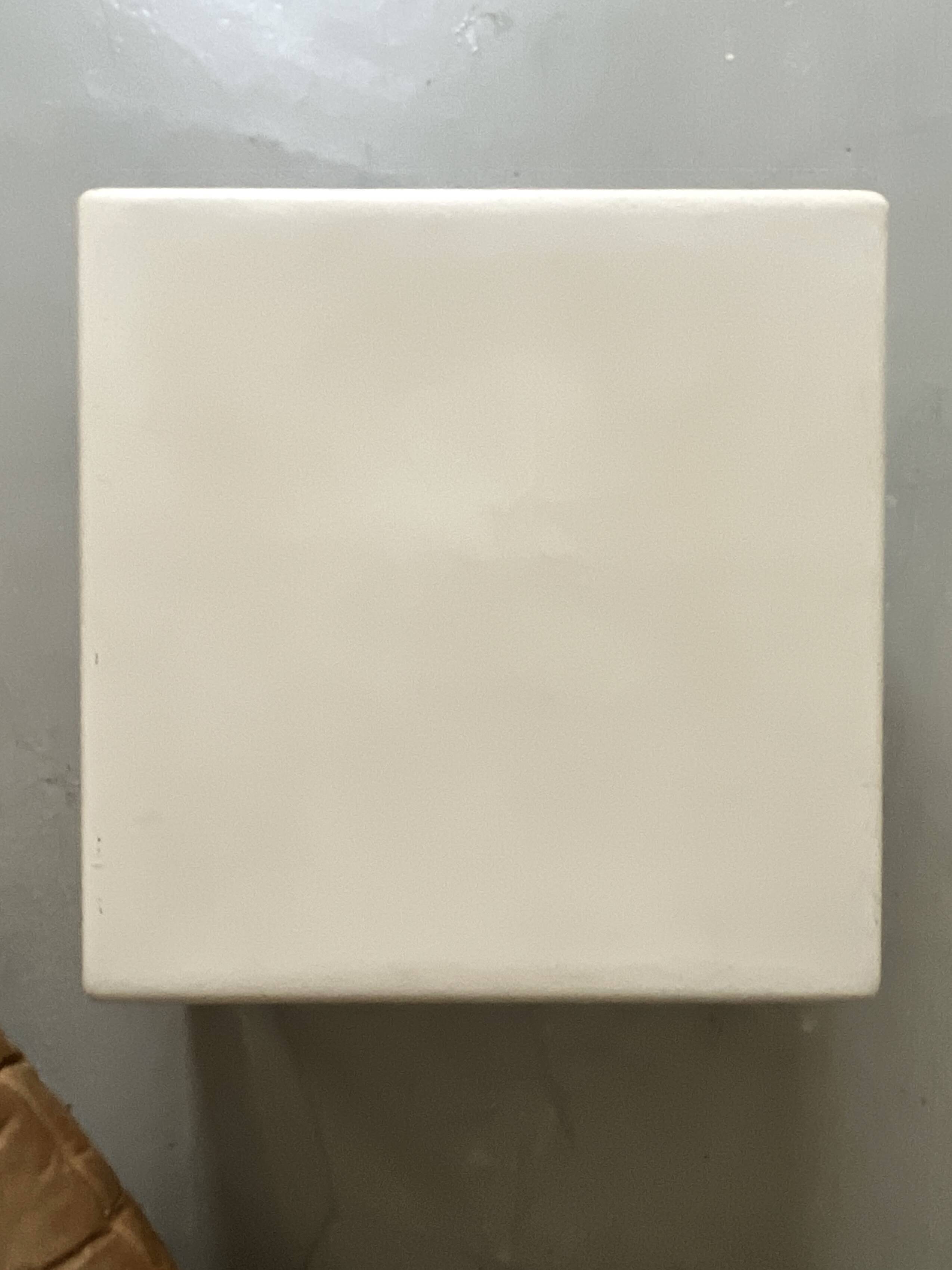 Square coffee table from Prisunic in white fibreglass, 1970s design.