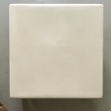 Square coffee table from Prisunic in white fibreglass, 1970s design.