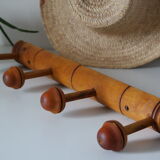Portemanteau en bois style bambou vintage