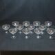 12 old champagne glasses in blown and engraved glass