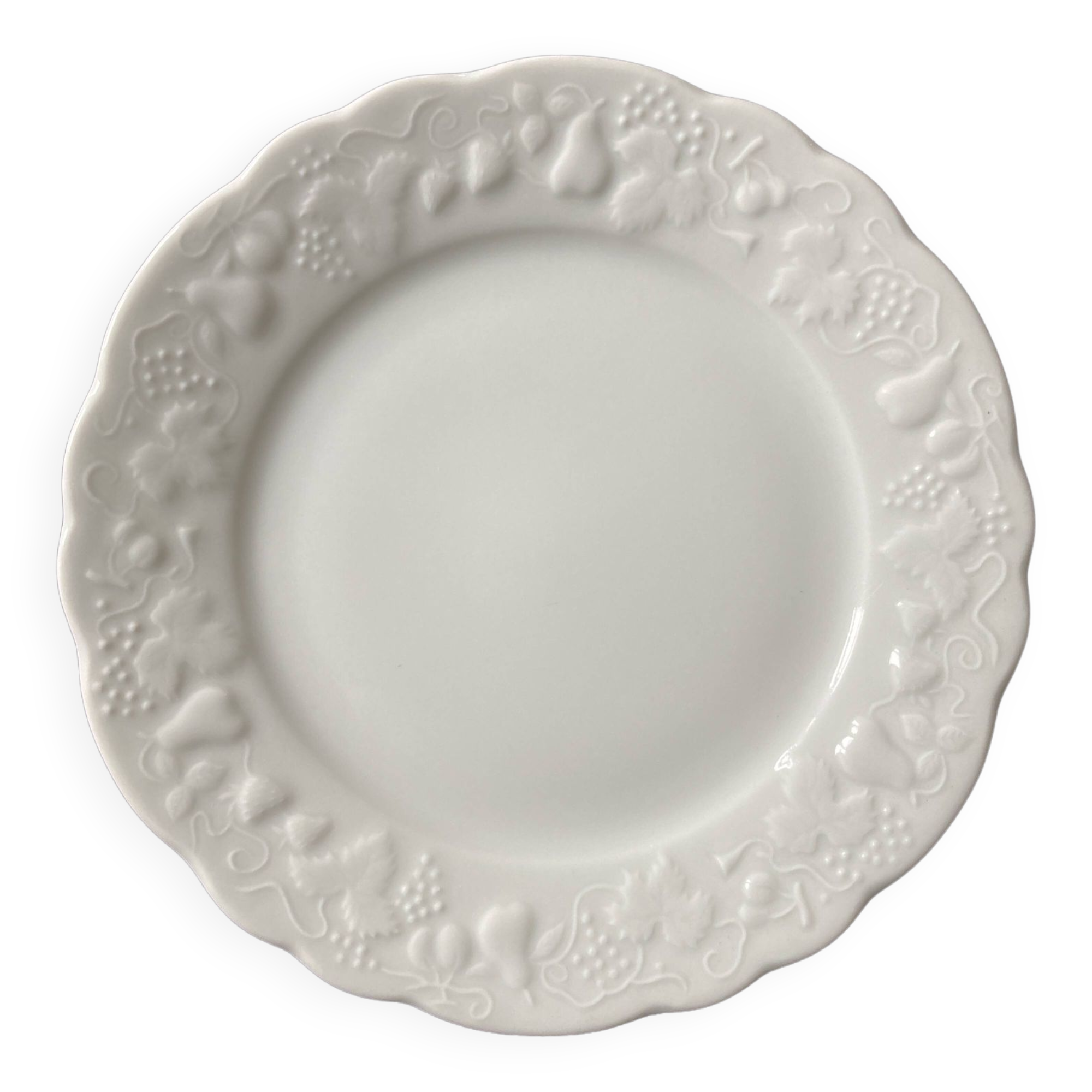 12 White Limoges porcelain dessert plates - Philippe Deshoulieres