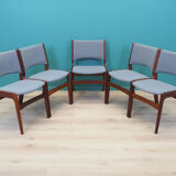 Set of five rosewood chairs, Danish design, 70s, made by Henning Kjaernulf