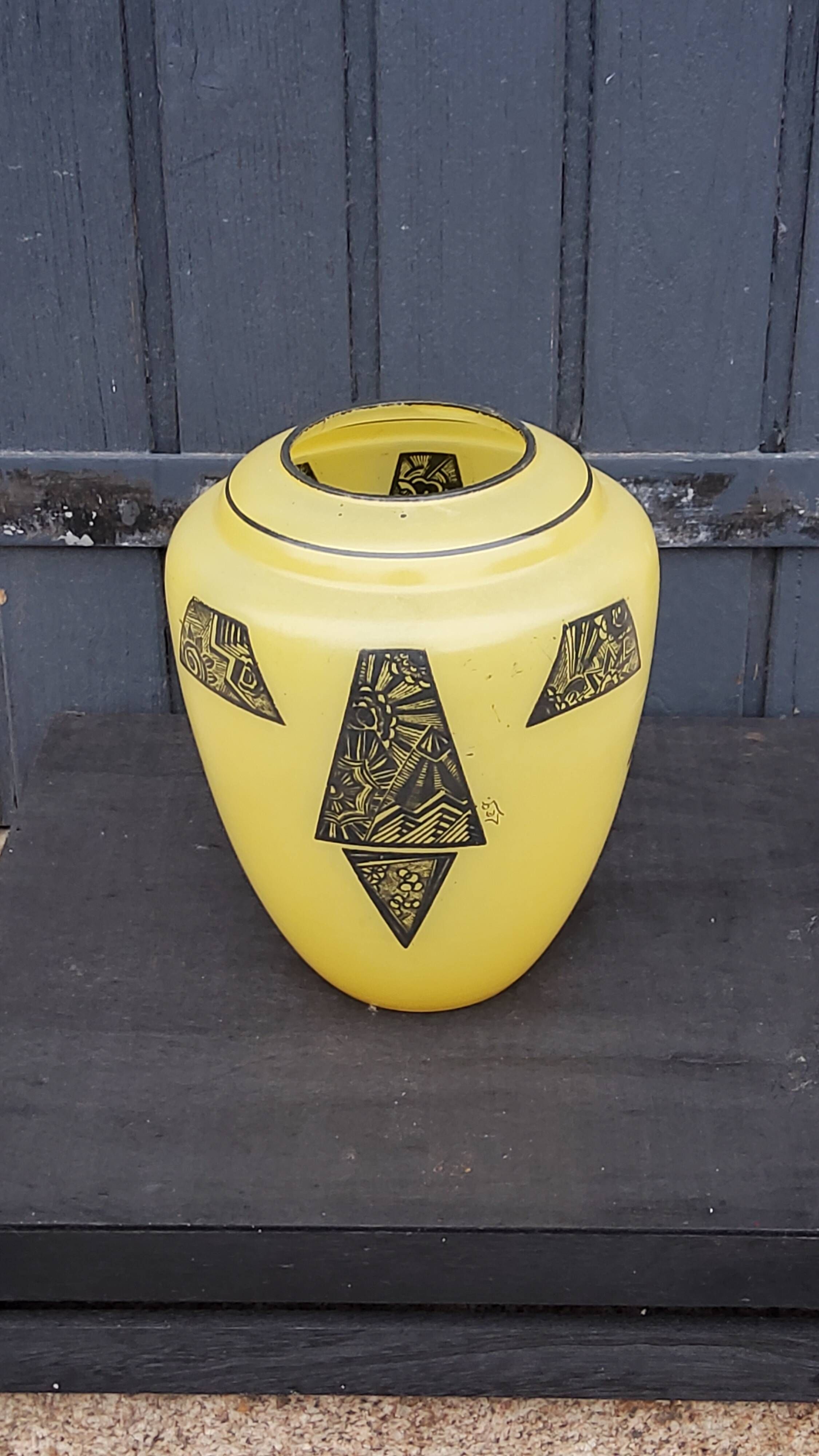Art deco glass vase signed Legras from the 1930s