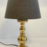 Chic solid brass and vintage fabric lamp