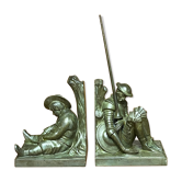 Janle (XXth) - Pair of bookends Don Quixote and Sancho Panza