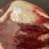 Vase soliflore français Lucette Pillet en grès rouge sang de boeuf, 1980