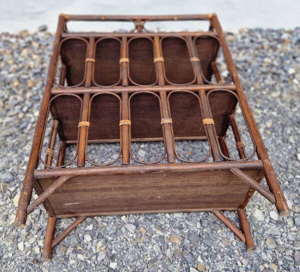 Etagère bibus en bois et osier