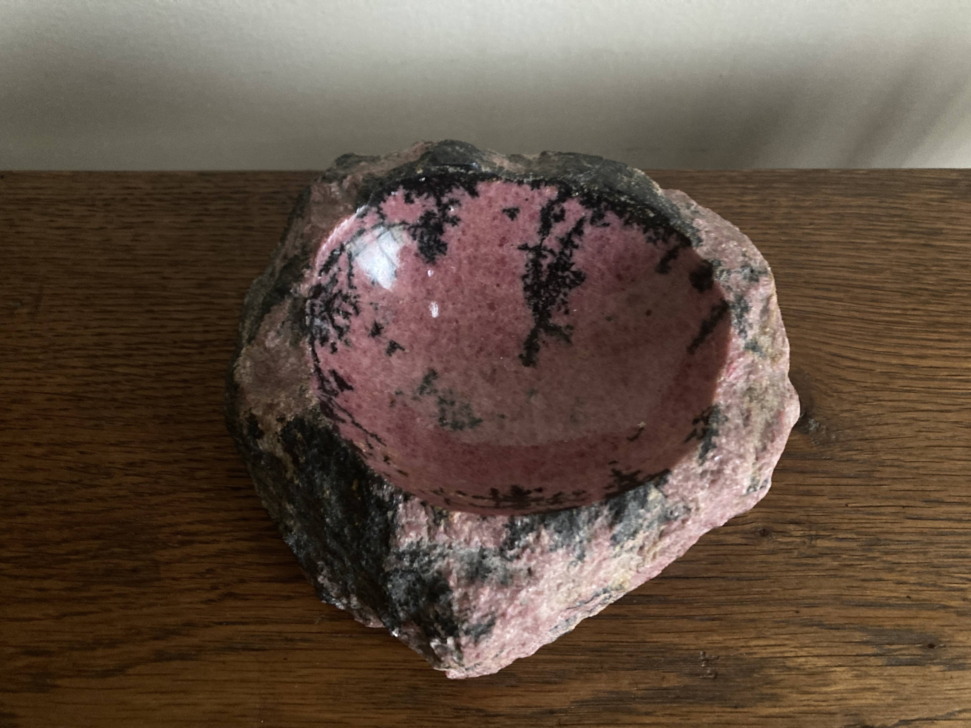Raw pink marble trinket tray, 1970