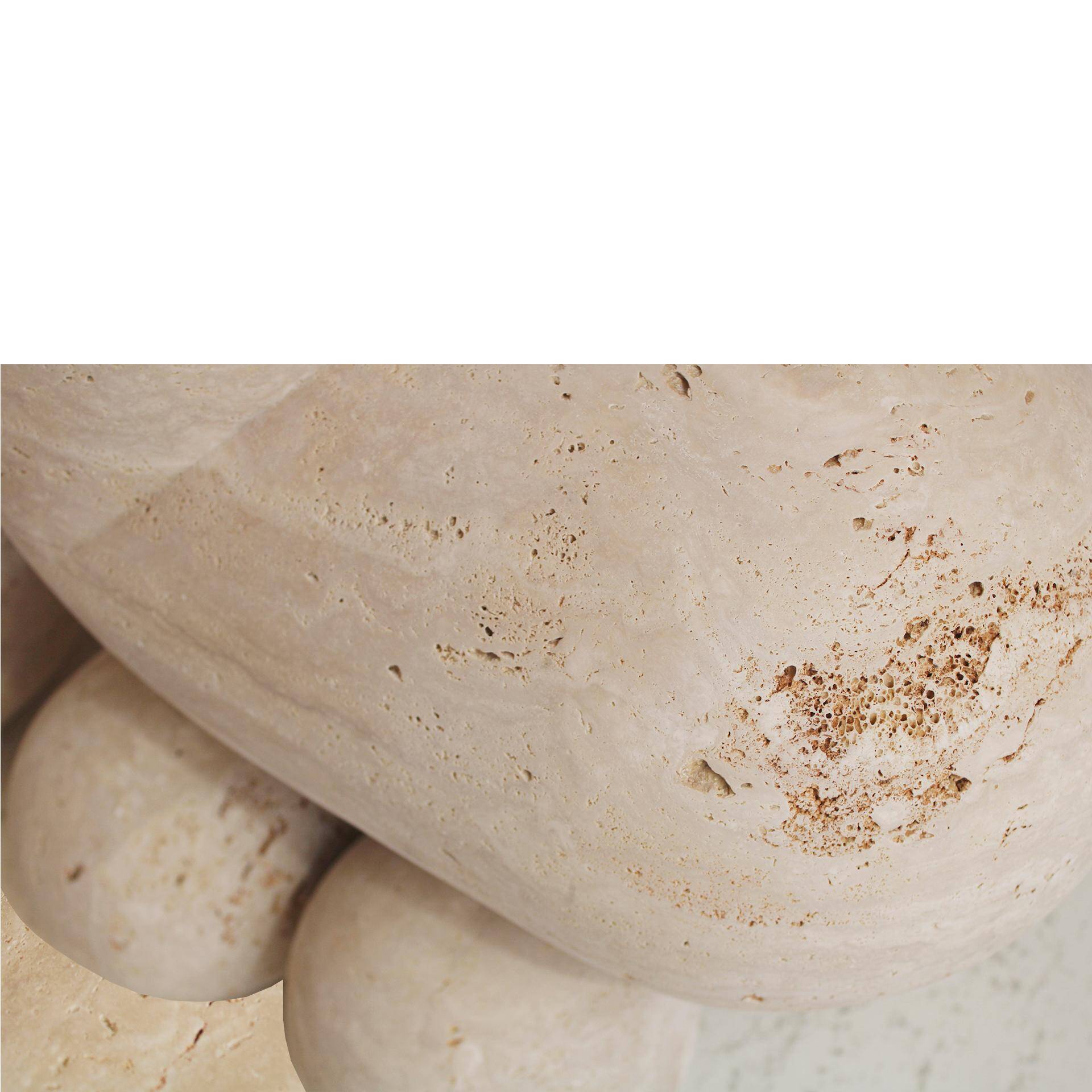 Pepe Guerrero MTC5 Console Table in Cream Travertine, Organic Modern