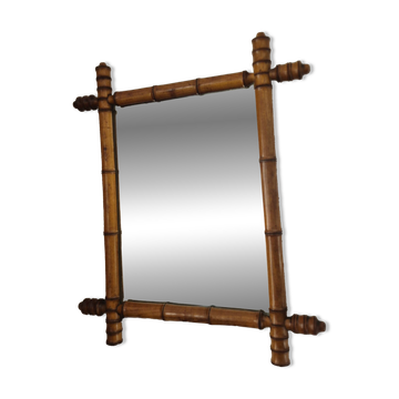 Miroir bambou belle époque vintage