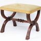 Curule Stool Empire  with Needlepoint