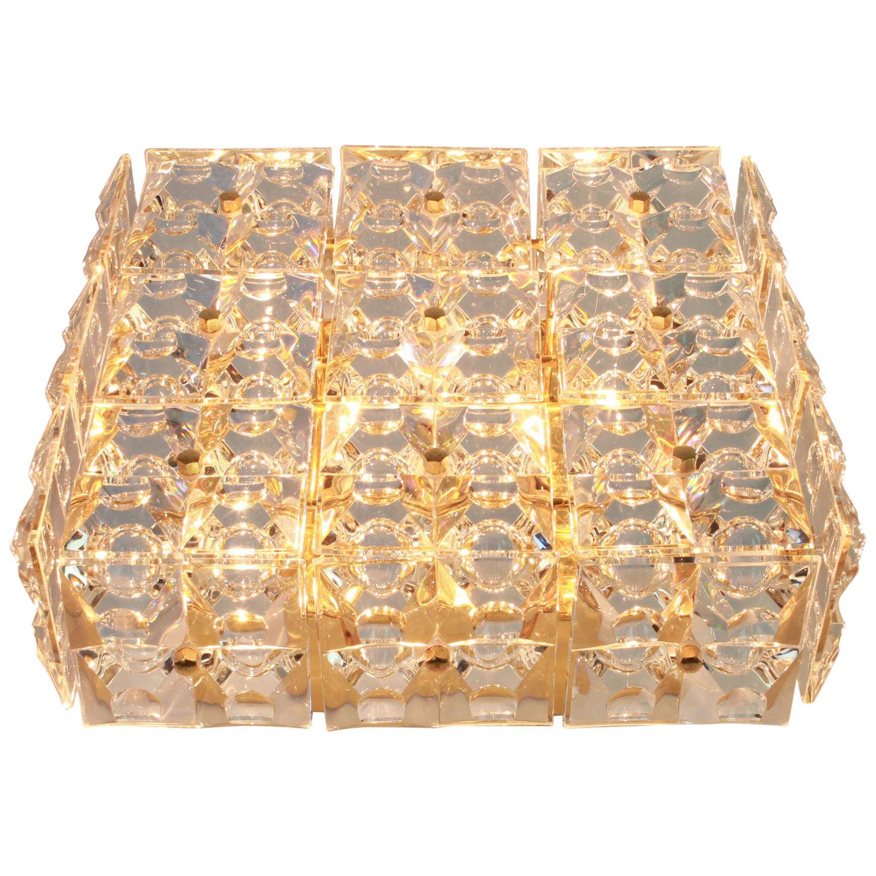 faceted crystal ceiling lamp by Kinkeldey, Germany.