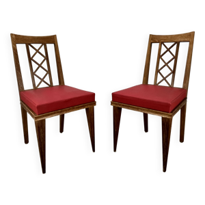 Paire de chaises à croisillons