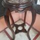 Art Deco wood and marble tripod side table