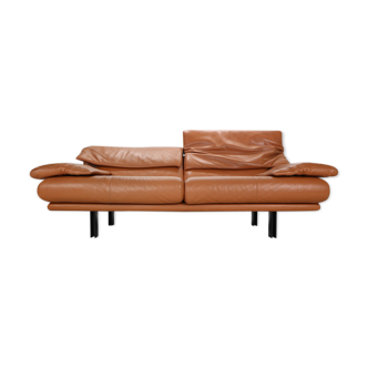 Paolo Piva for B&B Italia "Alanda" cognac leather two leather sofa, 1980s