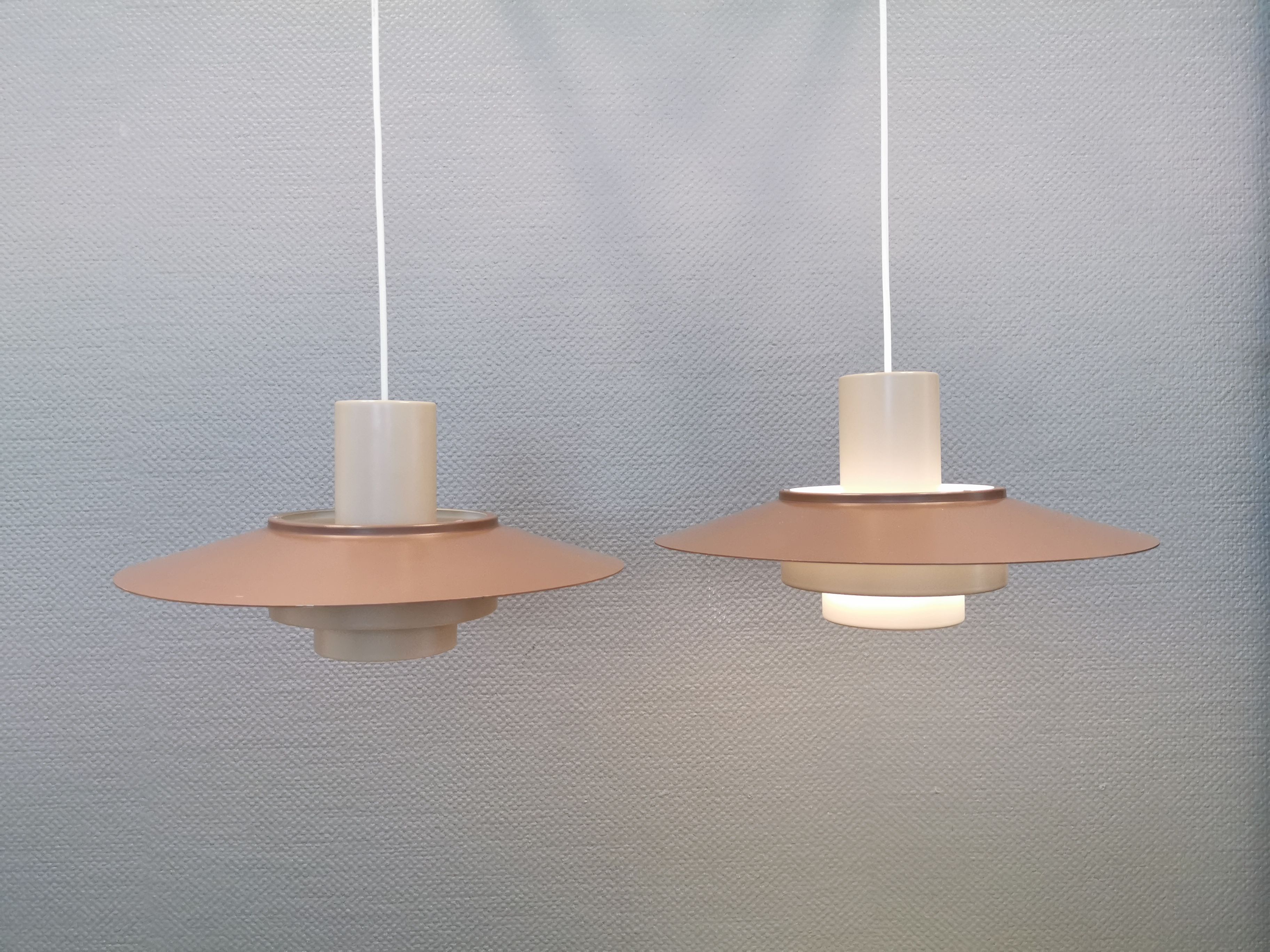 Hanging lamps, model Falcon, designed by Andreas Hansen in 1968 for Fog & Mørup Denmark.