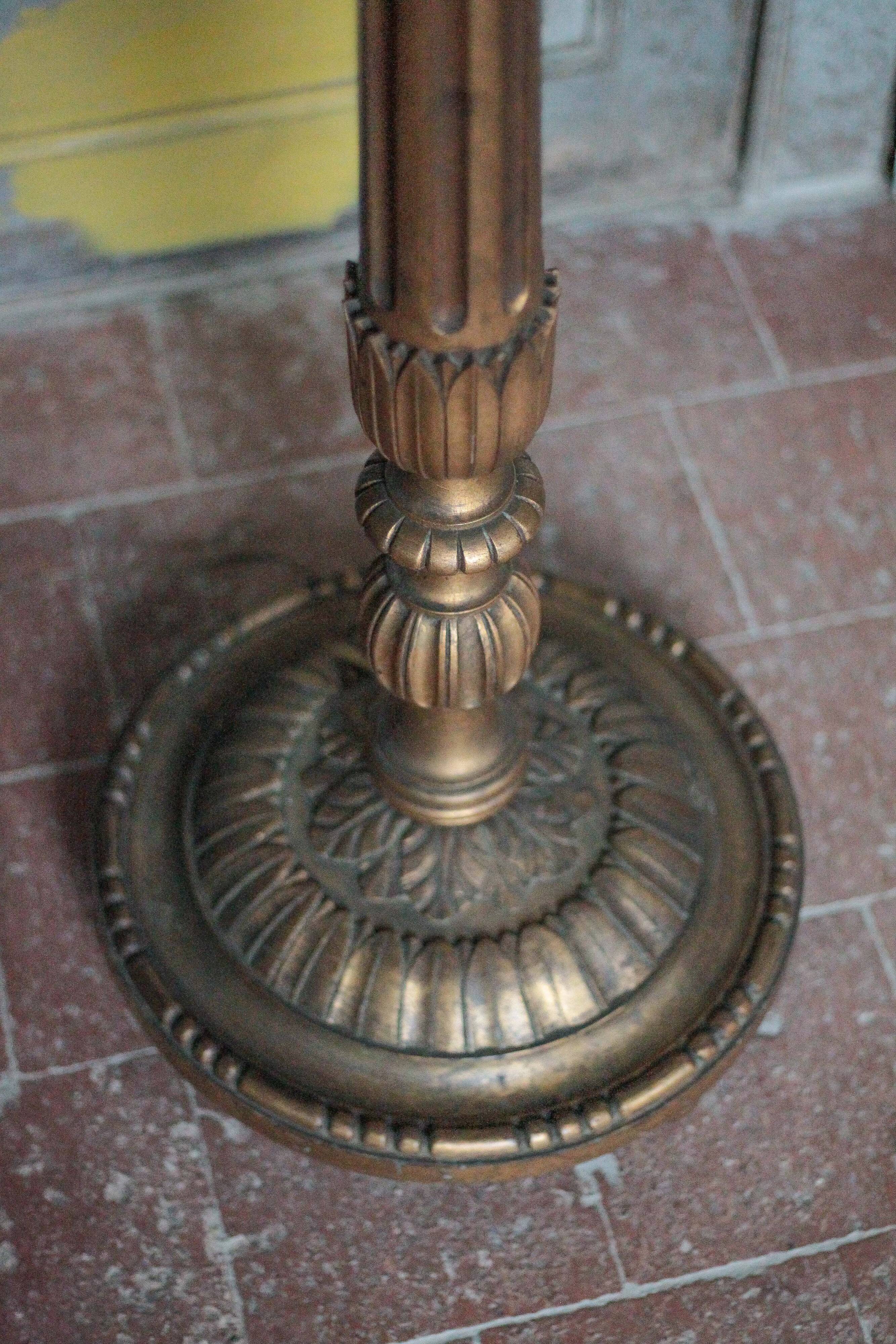 Florentine gilded wood floor lamp, floor lamp with lampshade