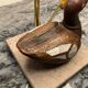 Artifex lamp with cloisonné wooden birds and travertine from the 1960s-70s.