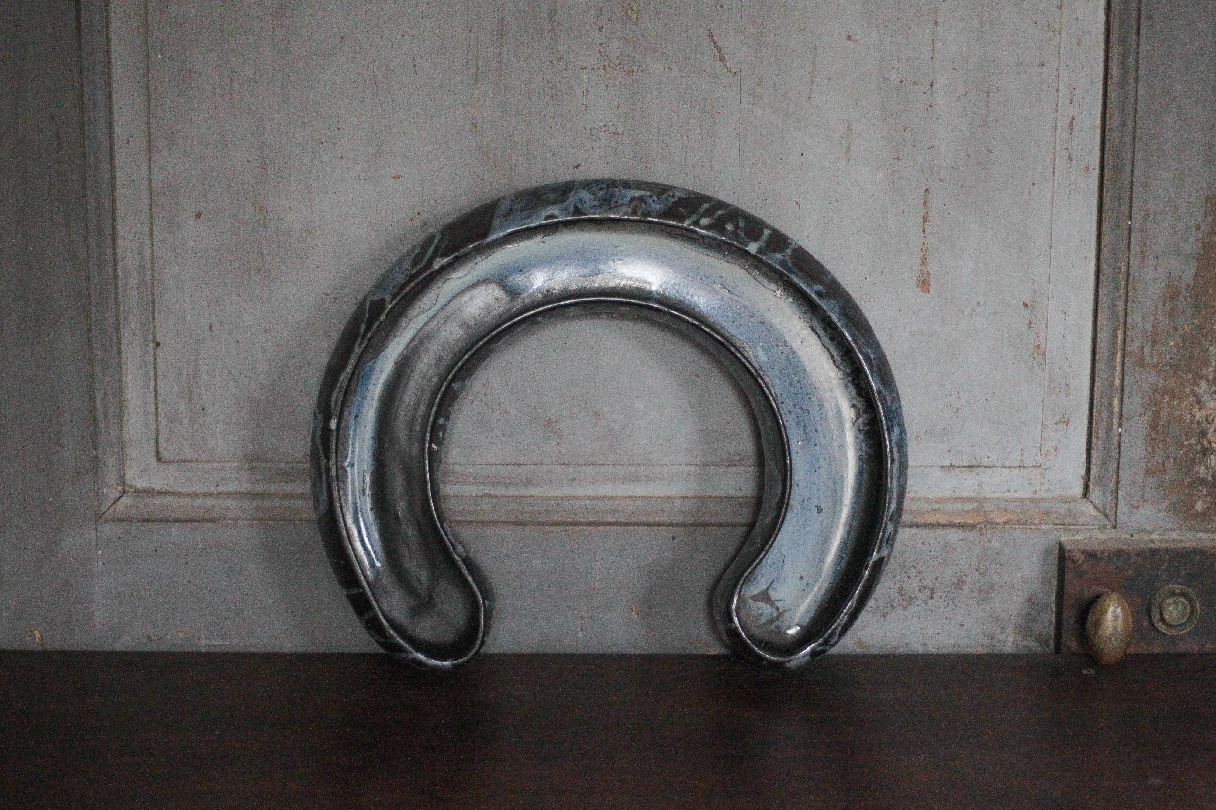 Ceramic jardinière signed Blain Francoise, pottery La Borne, centre of your